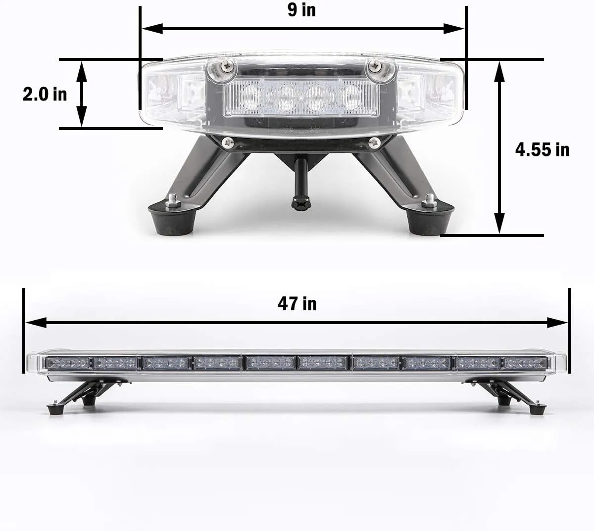 47" 88LED Extreme Bright Intensity Construction Emergency Warning Beacon Strobe Light Bar Rooftop Low Profile Law Enforcement Hazard Flashing for Tow Work Truck Vehicle Amber/White/Amber