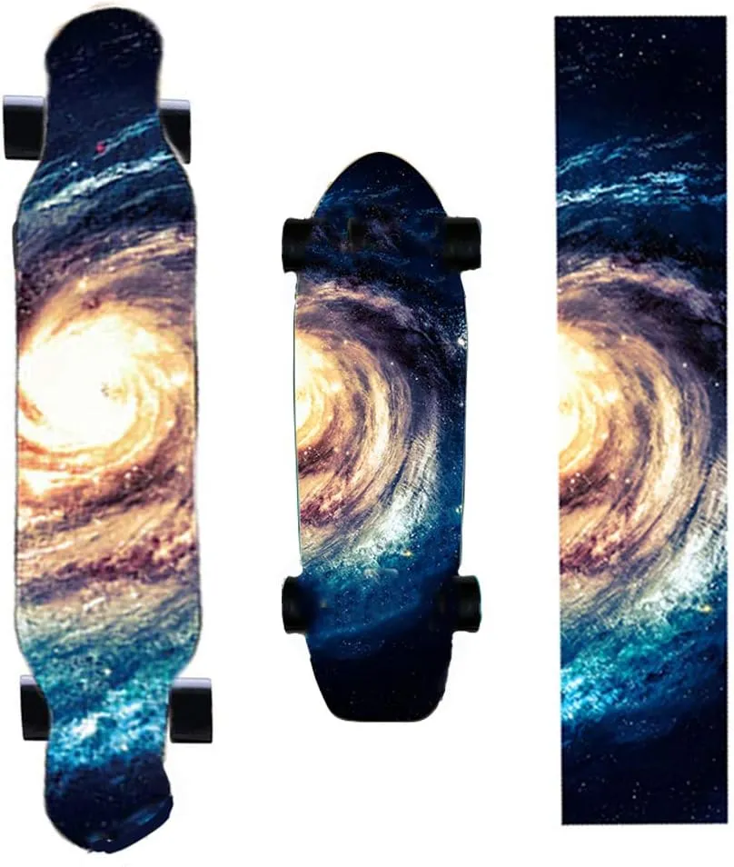47"X10" Sport Outdoor Electric Skateboard Longboard Dancing Board Old School Board Waterproof Griptape Sheet Sticker Deck Sandpaper