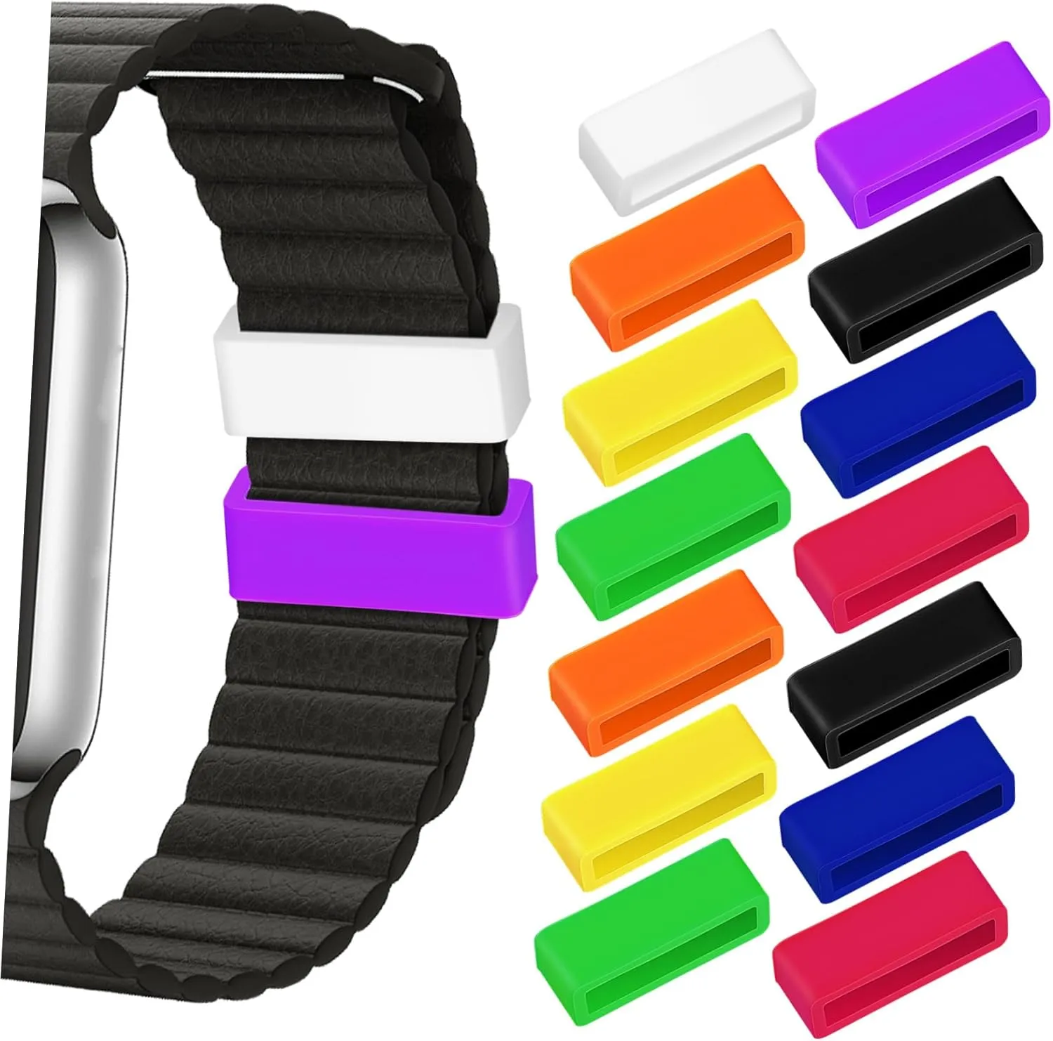 48pcs Silicone Watch Strap Keeper Replacement for Watchbands and Easy to Install for Smartwatches and Traditional Watches