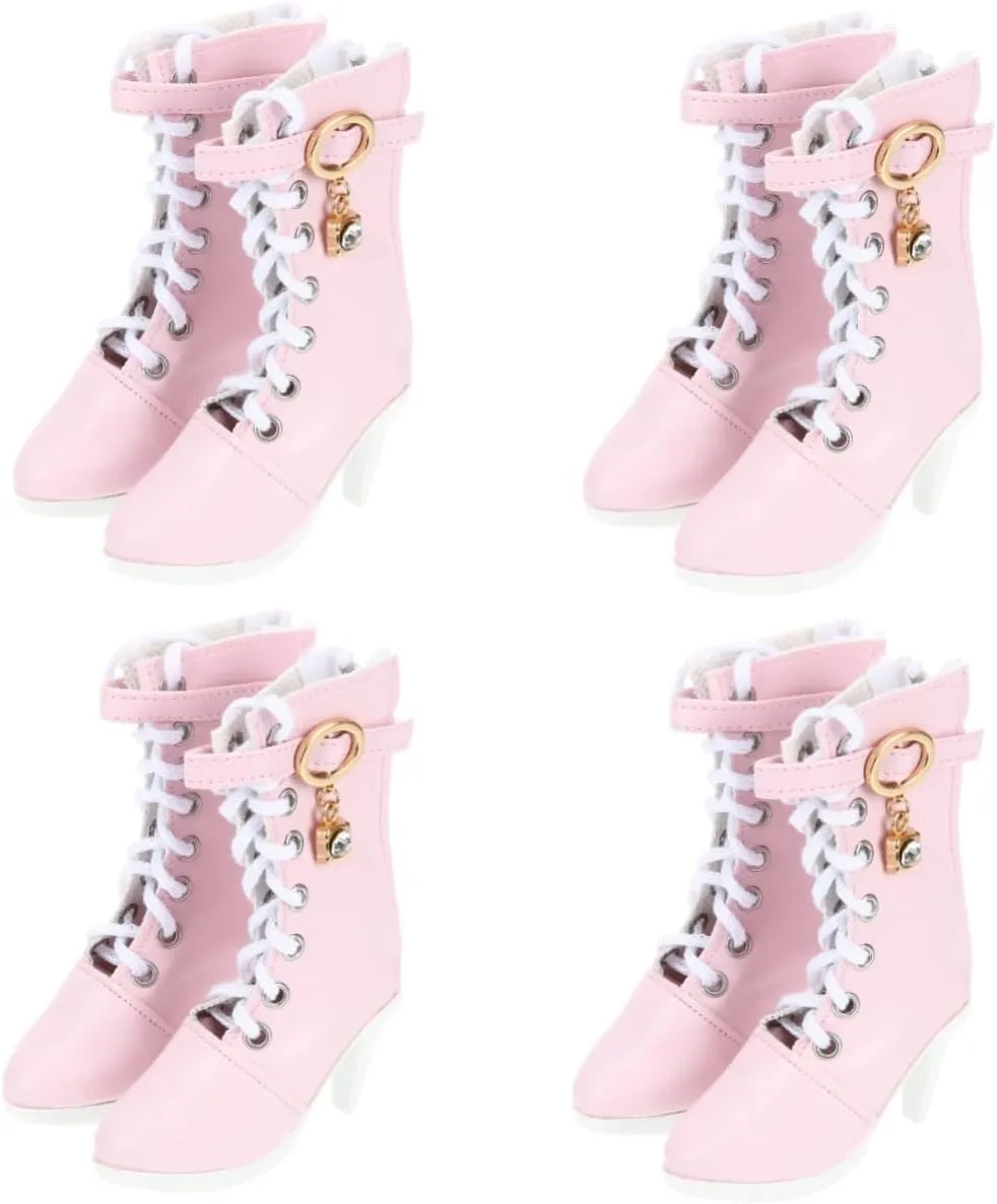 4pairs Doll High Heel Boots for Fashion Dolls Cute Tiny Boot Accessories for Boys and Girls Dollhouse Replacement Shoes for Birthdays and Holidays