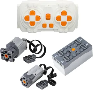 4pcs Technic-Motor-Remote-Control-Kit with M/L-Motor-Infrared-Remote-Control-Battery-Box, Compatible with Technic-Parts for STEM MOC Project Replacement-Parts
