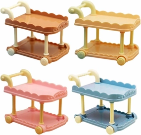 4pcs Dollhouse Dining Cart Models Toy Furniture Car Decor Shelf Decor Mini Kitchen Ornament Mini Kitchen Decor Mini Dinning Car Ornaments Miniature Shelf Food Truck Plastic Desktop