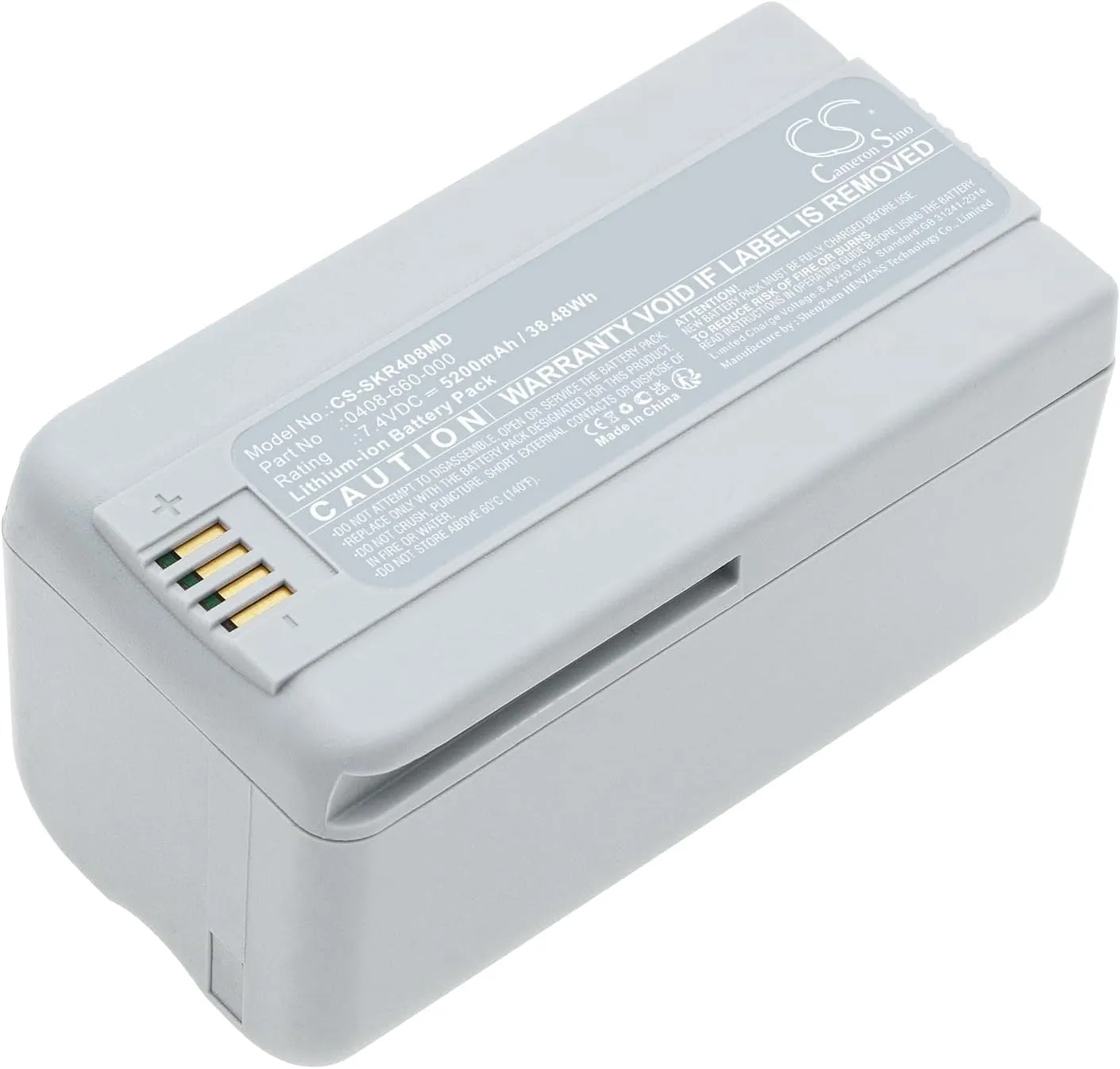 5200mAh Battery Replacement for Stryker Casque Chirurgical Flyte, Flyte Personal Protection Syst, Part No.: 0408-660-000