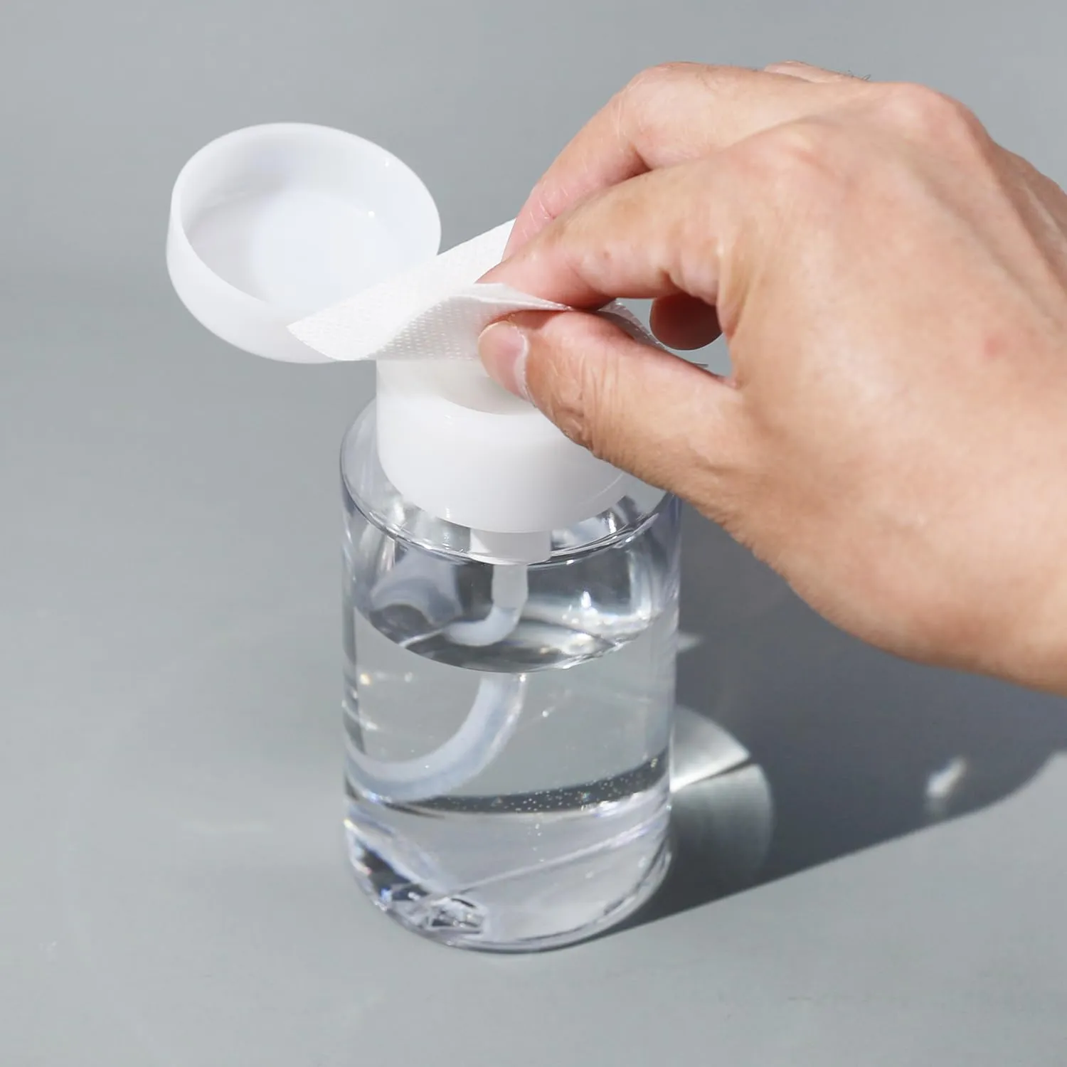 6 Pack Push Down Pump Dispenser Empty Push Top Bottles Containers for Nail Polish Makeup Remover Micellar Water Facial Toner 6.8oz/200ML