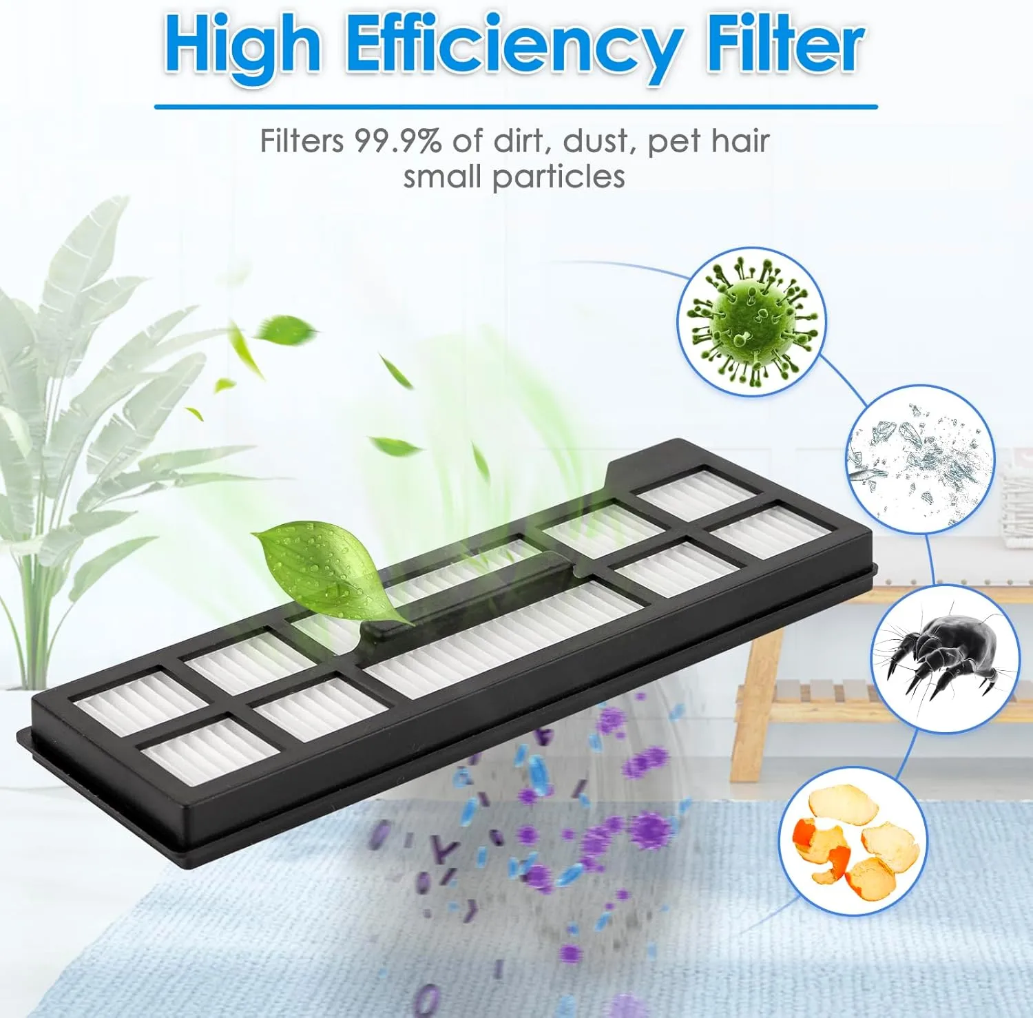 (6 Pieces) X10 Pro Omni HEPA Filter Compatible with EUFY X10 Pro Omni Robot Vacuum Cleaner Filter Accessories