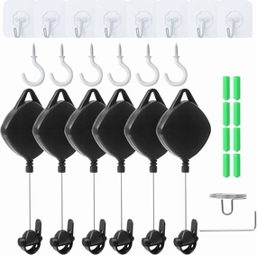 6 Packs VR Cable Pulley Ceiling Management System Retractable Hook for Quest Quest2 for GO Valve Index VR for Rift S Oculus Rift Vive Pro HTC Vive for PSVR2 HP Reverb G2 Data Charging Wire Accessories