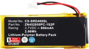 800mAh Battery for Schuberth C3 2.96Wh ZN452050PC-1S2P BAT00002 WW452050-2P BAT00004