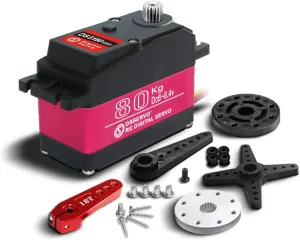 80kg 1/5 Scale Motor Servo HV 18T Steel Gear Large Torque for Redcat HPI Baja 5B SS RC Car Compatible SAVOX-0236 LOSI XL 180 Degree