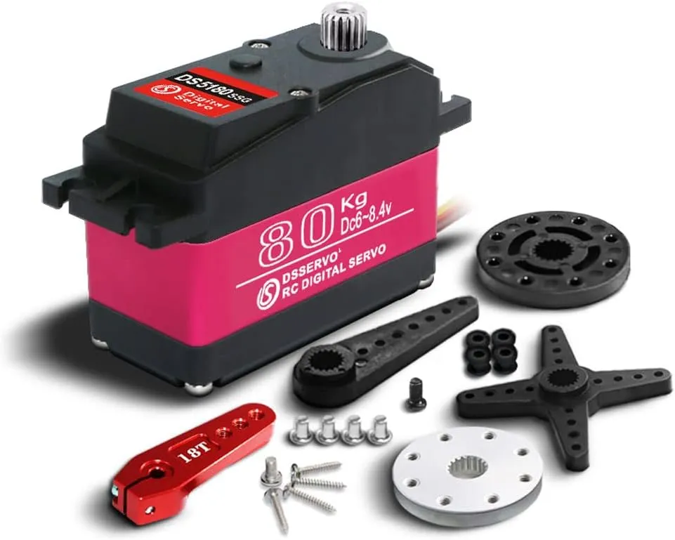 80kg 1/5 Scale Motor Servo HV 18T Steel Gear Large Torque for Redcat HPI Baja 5B SS RC Car Compatible SAVOX-0236 LOSI XL 180 Degree