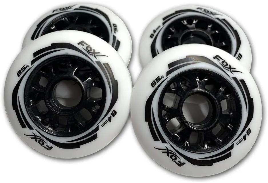 85A Wear-Resistant 84mm SHR PU Speed Inline Roller Skates Replacement Wheels Without Bearings for Indoor Outdoor Wave Board Caster Board Street Surf (Pack of 4 Wheels)