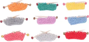 9 Pcs Dollhouse Wool Yarn Knitting 9 Colors 1:12 Doll Miniature Hand Made Wool Knitting Sweater Kit Doll House Decoration, Doll House Wool Knitting Basket Dollhouse Accessories