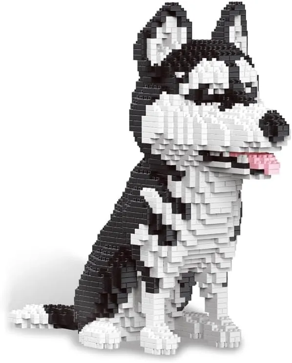 9inch Hight Husky Dog Model Micro Mini Building Blocks Set: A Fun Gift & Educational Recreational Toy for Pet Lovers