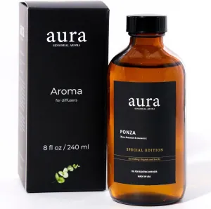 A U R A - Ponza Fragrance Oil for Scent Diffuser - Inspired by J.Malone-Lime Basil Mandarin | (8 fl oz, 240 ml) Pure Essential Oil Blends for Aromatherapy Diffuser & Hotel Collection Oil Diffuser
