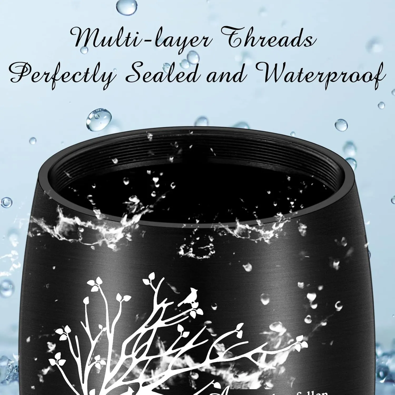 abooxiu Personalized 3 Inches Small Urn for Ashes Tree of Life Aluminum Mini Urn for Ashes Cremation Keepsake for Human Ashes Memorial Ashes Holder for Women Men Black