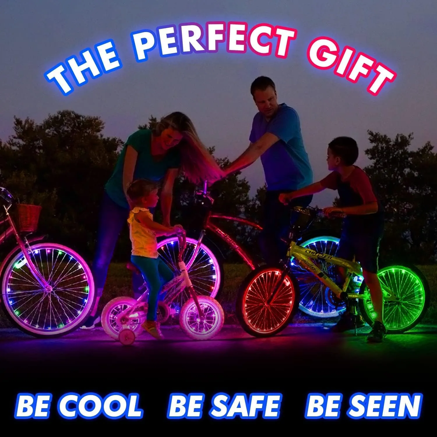 Activ Life 2-Tire Pack LED Bike Wheel Lights with Batteries Included, Get 100% Brighter and Visible from All Angles for Ultimate Safety and Style