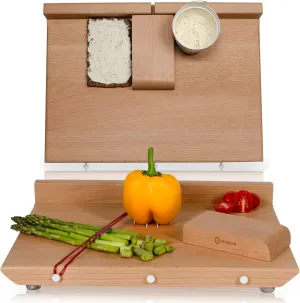 Adaptive One Handed Cutting Board With 10 Spikes – Ideal Gift for Stroke Patient, One-handed Person, Disabled, Handicapped People, Elderly Patients - Handicap Wooden Kitchen Chopping Boards