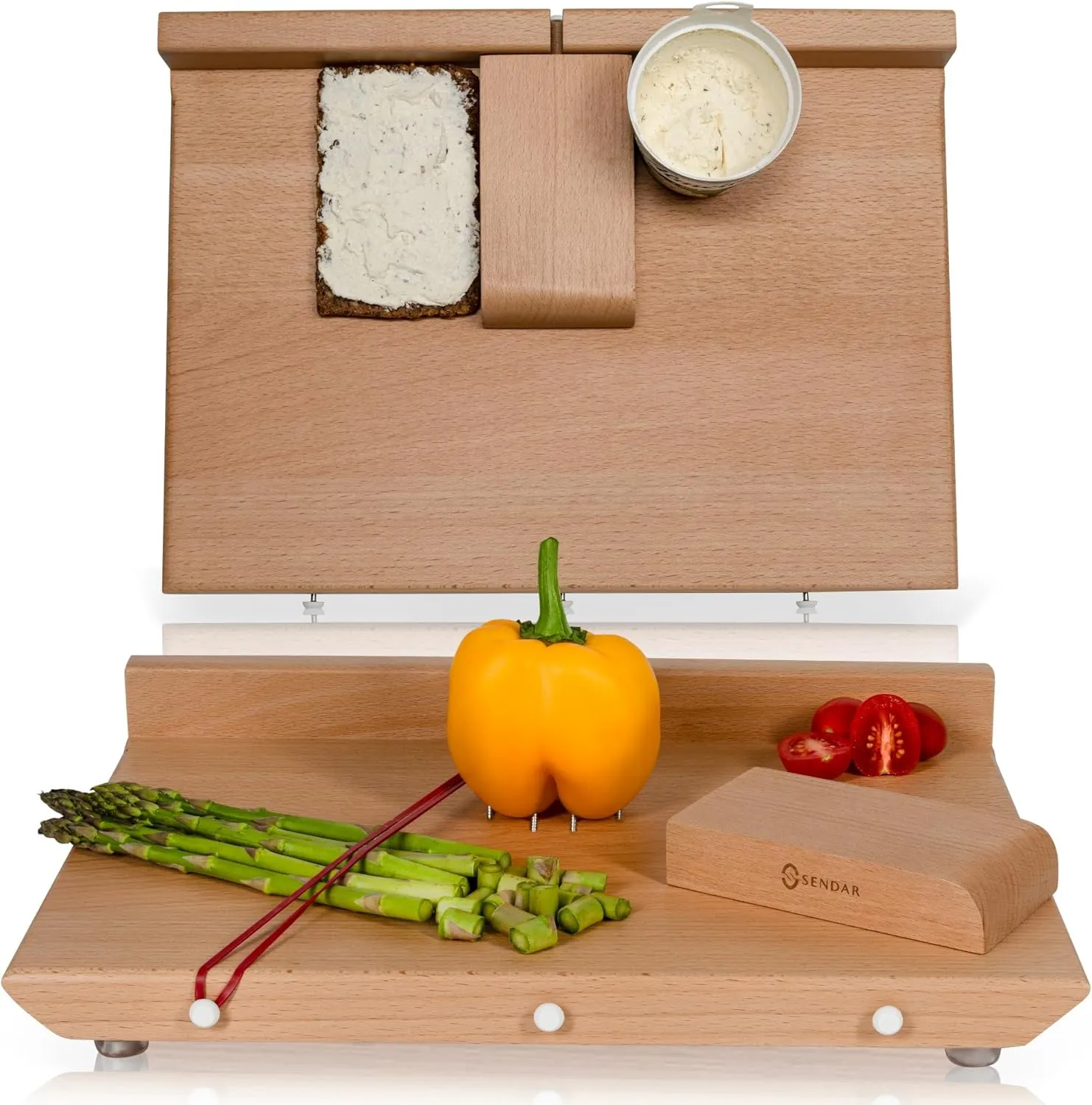 Adaptive One Handed Cutting Board With 10 Spikes – Ideal Gift for Stroke Patient, One-handed Person, Disabled, Handicapped People, Elderly Patients - Handicap Wooden Kitchen Chopping Boards