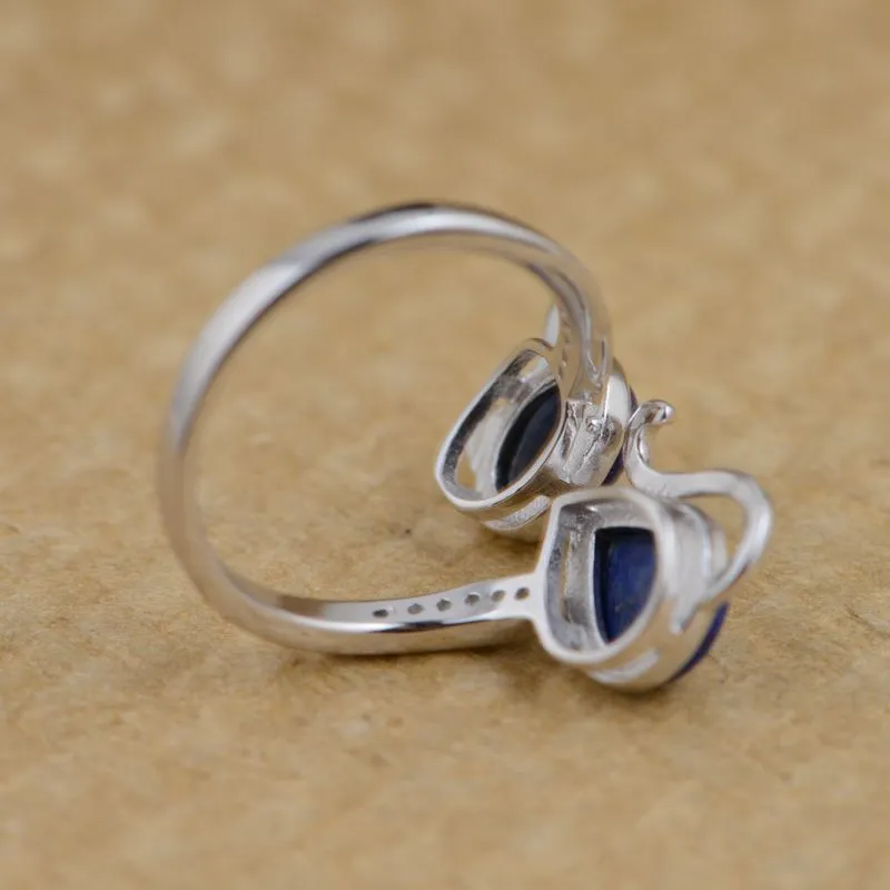 Adjustable "Cat" Ring in Lapis Lazuli