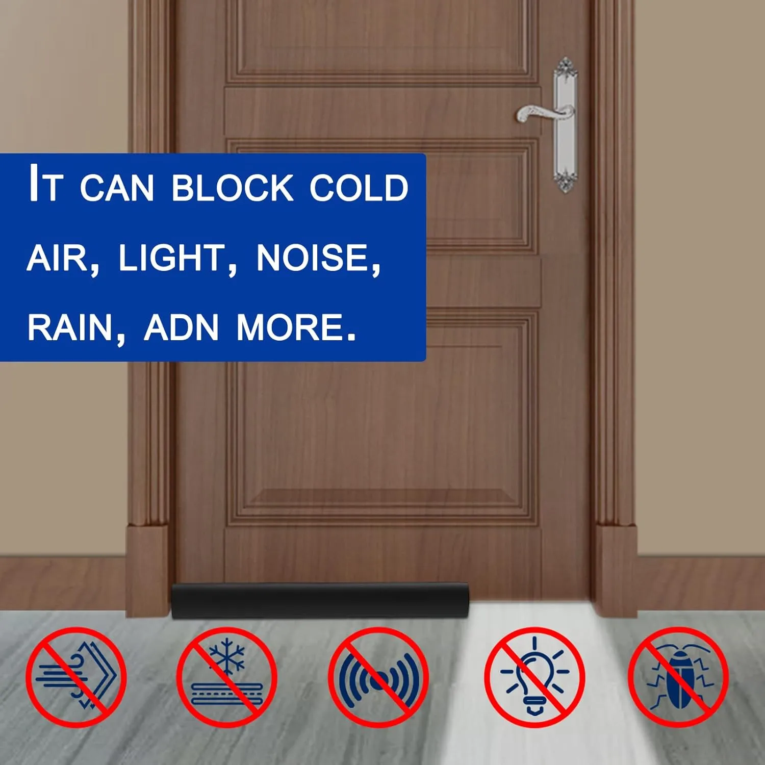 Adjustable Under Door Draft Stopper - Effectively Blocks Cold Air, Wind, Dust, and Reduces Noise - 32" Length