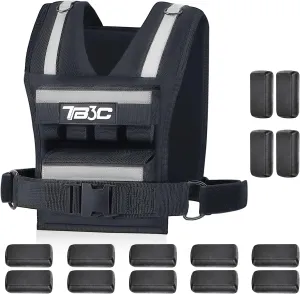 Adjustable Weighted Vest Men 19lbs/ 30lbs/ 40lbs Weights with Reflective Stripe, Weight Vest Woman Workout Vest for Strength Training,Running & Walking.