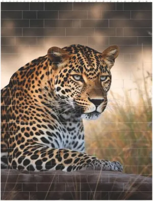 African Animal Leopard Building Block Puzzle Personalized Building Bricks Block Puzzle Building Family Keepsake DIY Brick Block Puzzles Valentine's Day Gifts for Home Decor Brick Puzzle