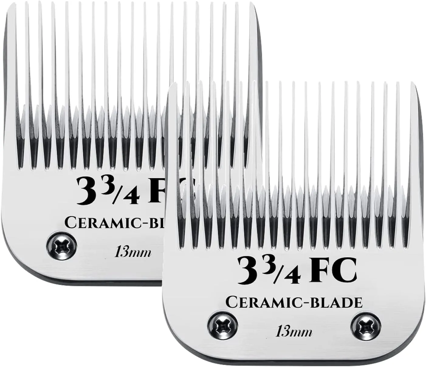 AIJALY 2PCS 3FC Blades Detachable Dog Grooming Ceramic Blades Compatible with Andis Dog Clippers，Replacement Blade Compatible with Wahl/Oster A5, KM Series Clippers,Size 3-3/4FC Cut Length 1/2"(13mm)