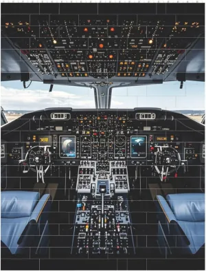 Airplane Cockpit Building Block Puzzle Personalized Building Bricks for Adults Square Shaped Block Puzzle Building Valentine's Day Gifts for Home Decor Brick Puzzle