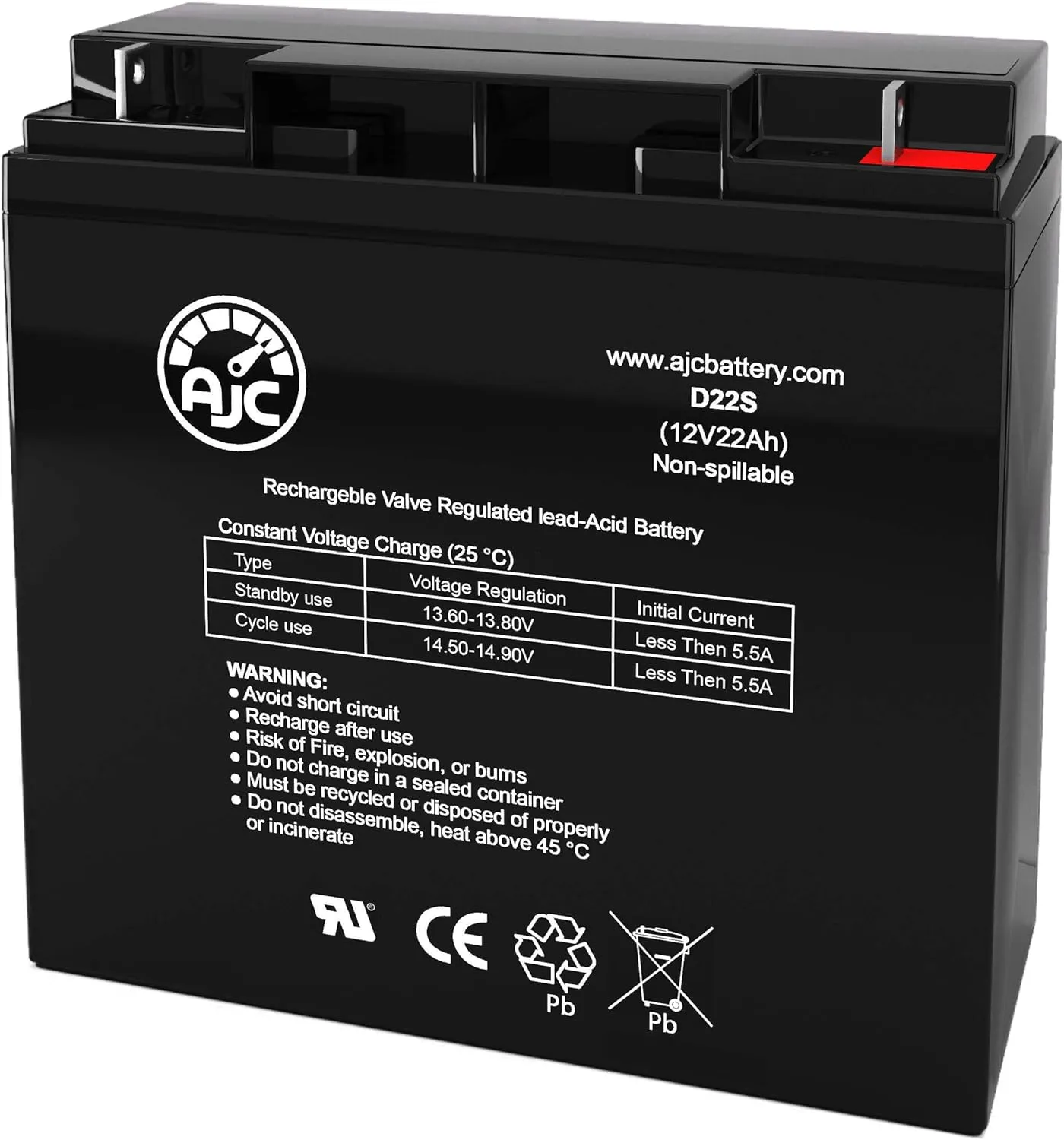 AJC Battery Compatible with Golden Technologies LiteRider GL110 12V 22Ah Wheelchair Battery