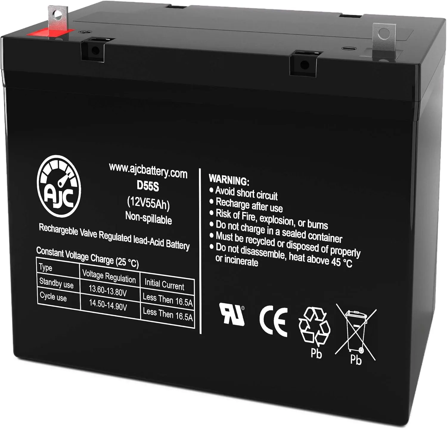 AJC Battery Compatible with Invacare 22NF 12V 55Ah Wheelchair Battery