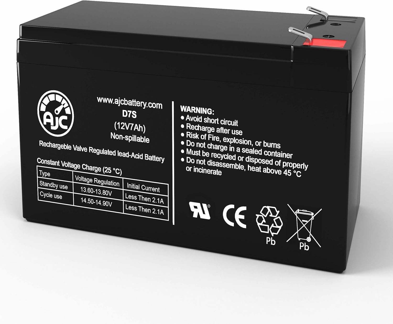 AJC Battery Compatible with Notifier SFP-1024 12V 7Ah Alarm Battery