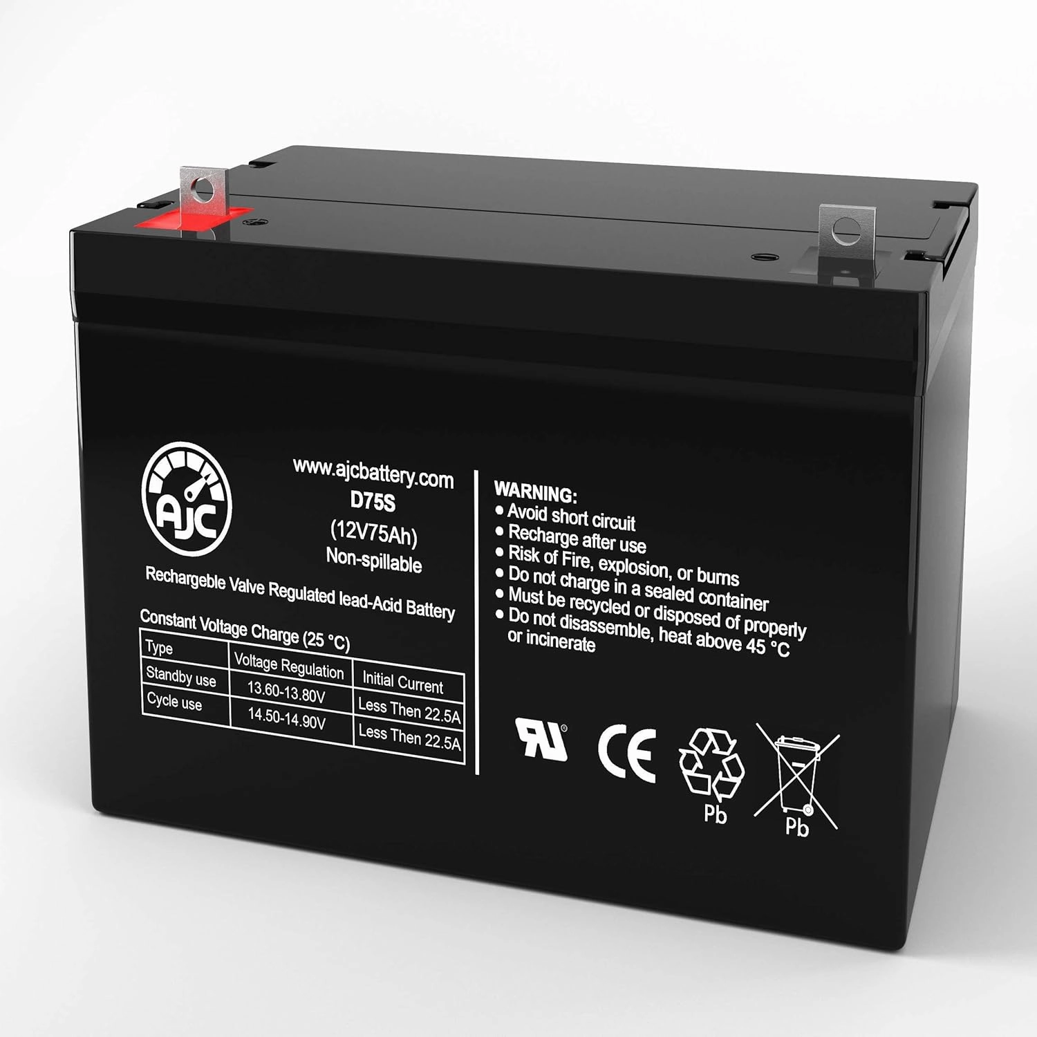 AJC Battery Compatible with Permobil Chairman 2K 12V 75Ah Wheelchair Battery