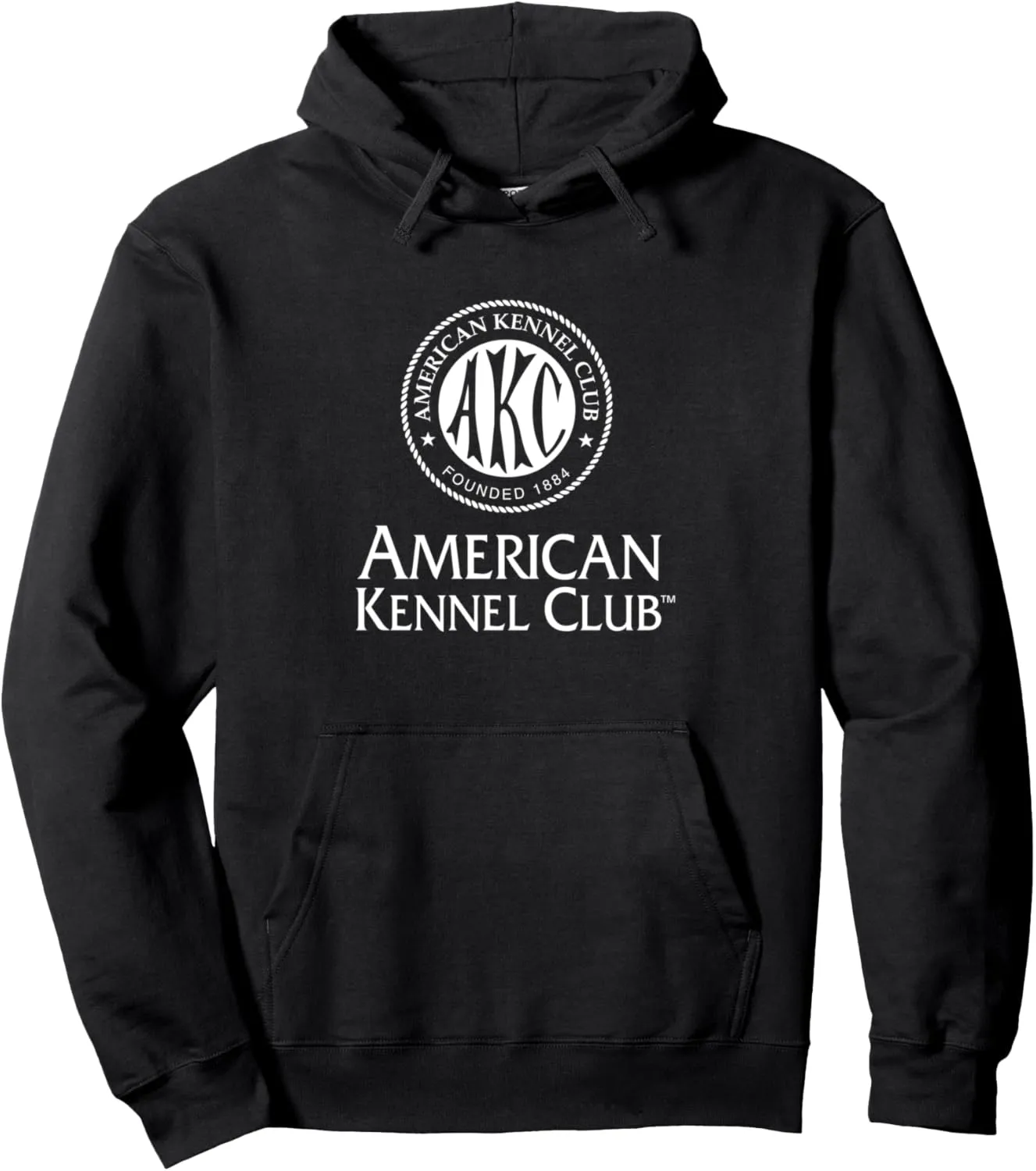 AKC White Vertical Logo Hoodie Pullover Hoodie