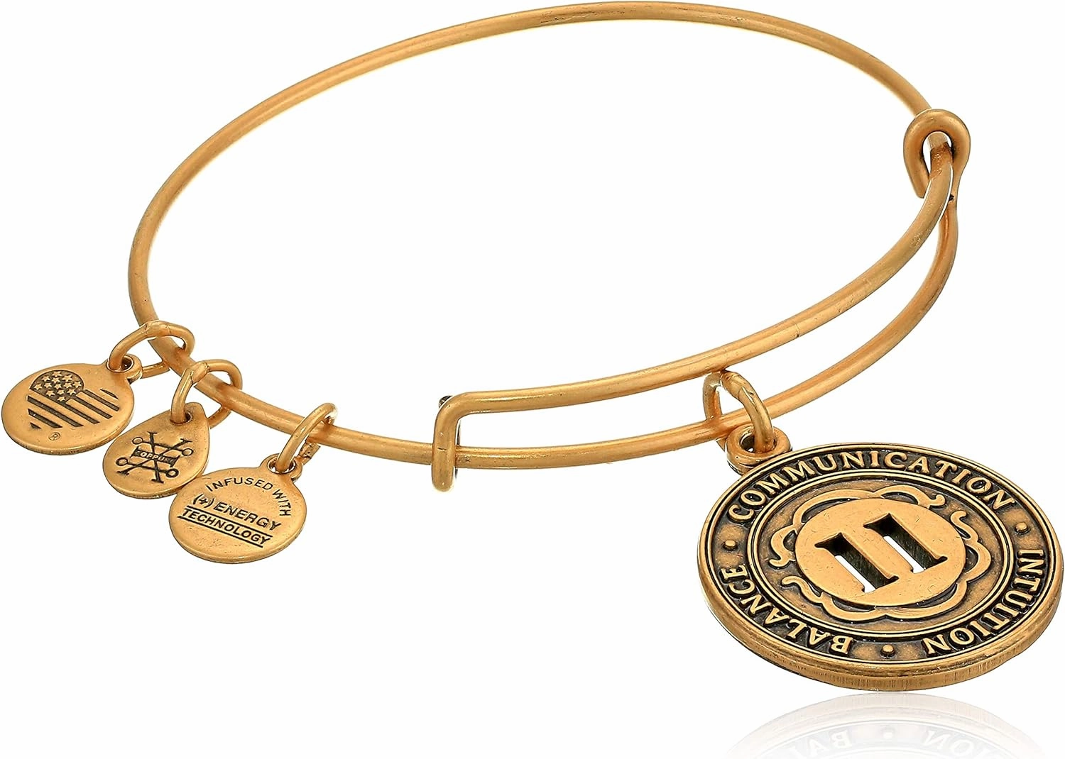 Alex And Ani Replenishment 19 Women's Numerology Number Eleven, Charm Bangle, Rafaelian Gold