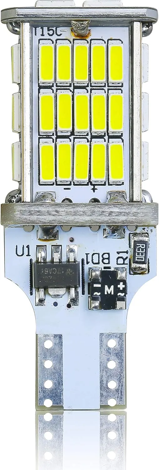 Alla Lighting 2600lm T10/T15 912 921 Strobe LED Back-up Reverse, 3rd Brake Lights Bulbs, 6000K White Super Bright 922 W16W 906 4014-SMD Flashing Lamps for Cars, Trucks, RVs, SUVs