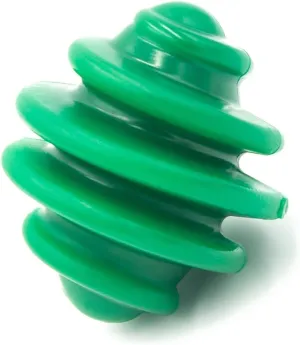 Alpha - Spiral - Heavy-Duty Rubber Dog Enrichment Chew Toy & Treat Spreader - Choose Your Color - 4" L × 3.5" W × 3.5" H (Green)