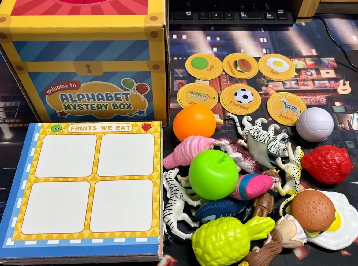 Alphabet Mystery Box, Sorting Toys for Toddlers, 26PCS Letters Sorting Matching Game with Sensory Play Box, Preschool Educational Learning Toy Matching Playset Sensory Toys for Boys and Girls