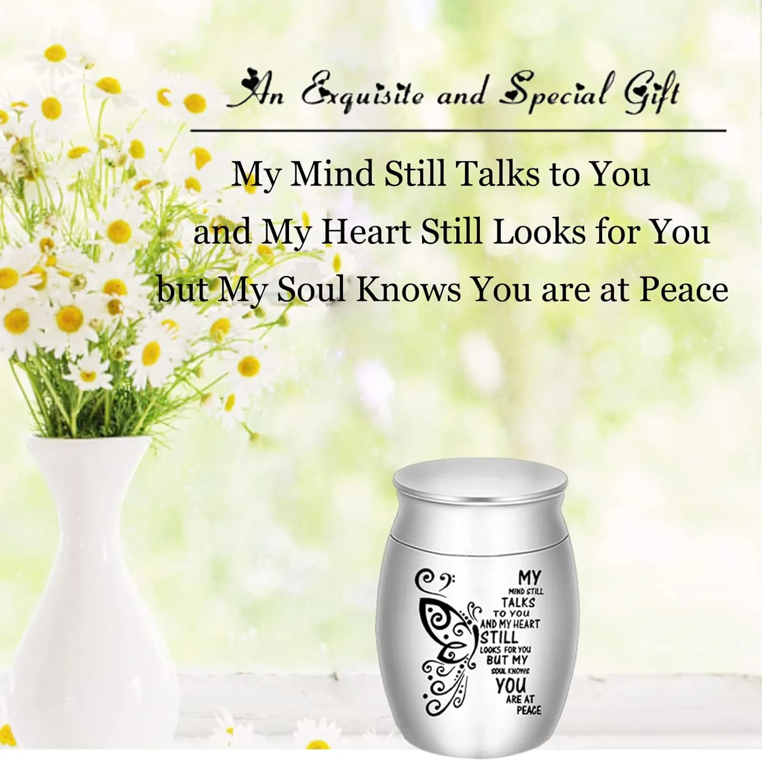 Aluminium Mini Urns - Set of 4, 1.57 Inch High, Keepsake Urns for Human/Pet Ashes
