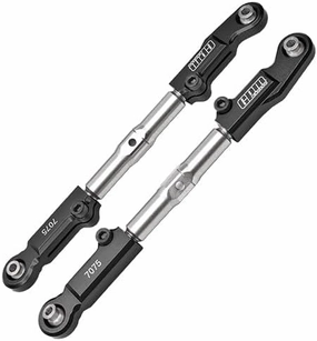 Aluminum 7075-T6   Stainless Steel Front Camber Links for Traxxas 1/8 4WD Sledge Monster Truck 95076-4 Upgrades - Black