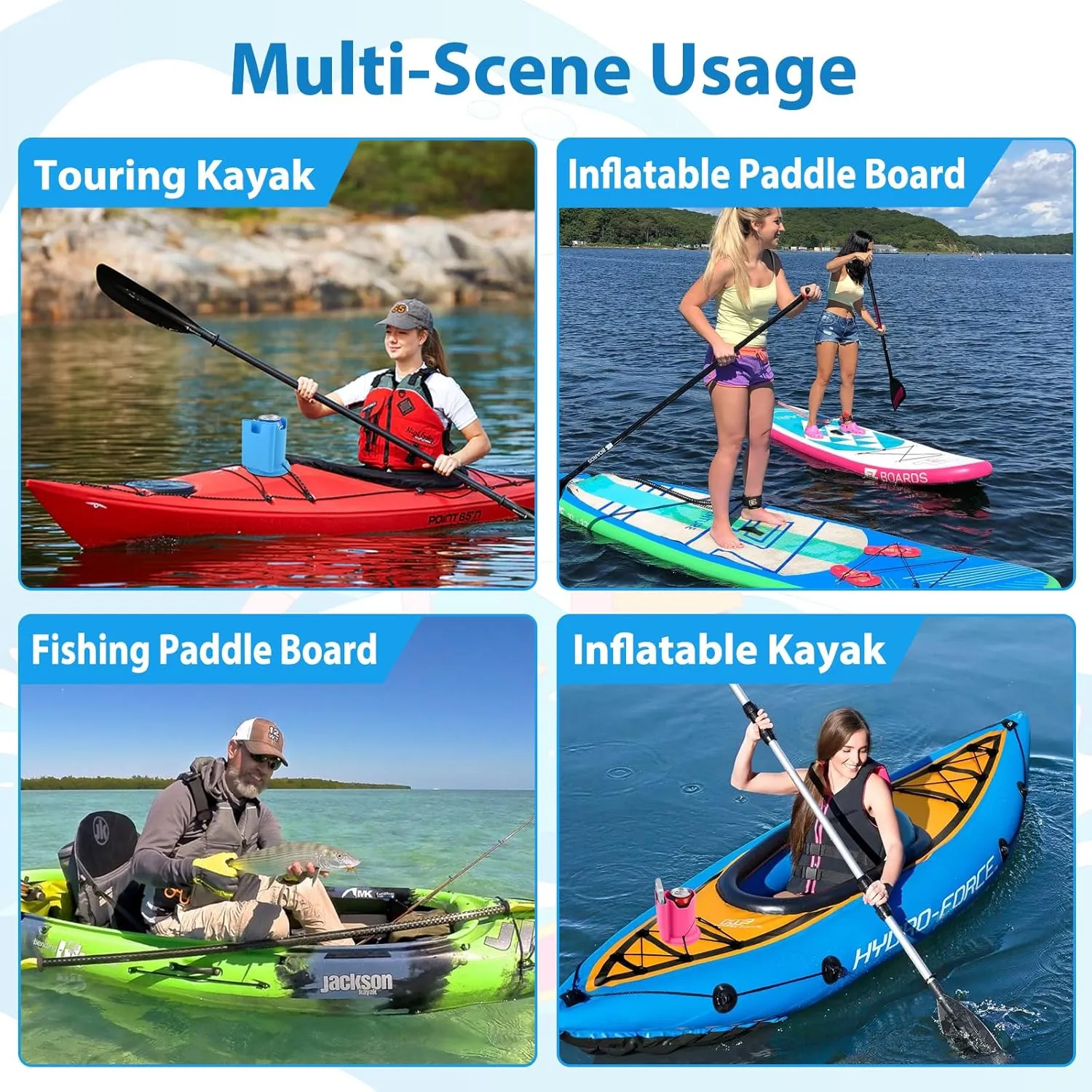 ANGAR Paddleboard Cup Holder, Paddle Board and Kayak Drink Holder, 2-in-1 Anti-Flip Drink & Phone Holder