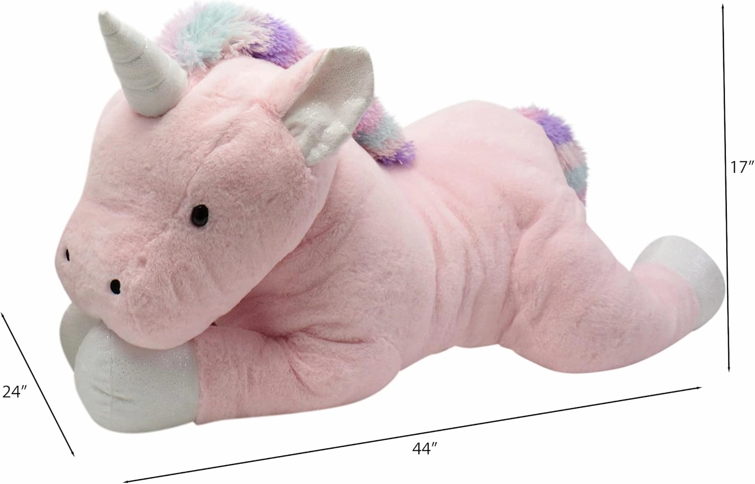 Animal Adventure | Sqoosh2Poof Giant, Cuddly, Ultra Soft Plush Stuffed Animal with Bonus Interactive Surprise - 44" Unicorn