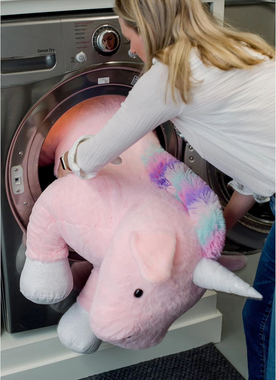 Animal Adventure | Sqoosh2Poof Giant, Cuddly, Ultra Soft Plush Stuffed Animal with Bonus Interactive Surprise - 44" Unicorn