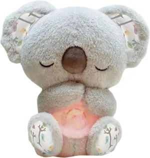 Anxiety Relief Koala - Anxiety Relief Plush Animal, for Anxiety Adults and Kids with Sensory Details Music Lights & Rhythmic Breathing Motion(Gray)