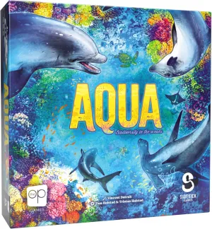 Aqua Board Game, Fun Strategy Game for Adults and Family, Thematic Oceanic Tile Placement Game, Ages 8 , 1-4 Players, 30-45  Minute Playtime, Solo and Competitive Modes