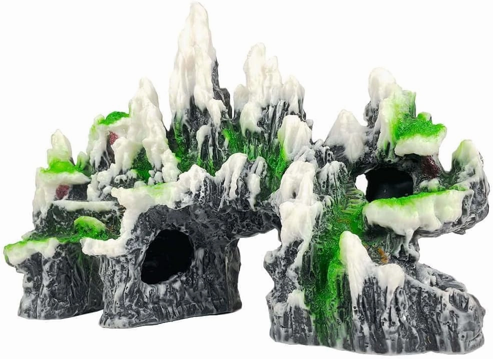 Aquarium Mountain View Stone Ornament - Aquarium Rock Decor for Fish Tank,Aquarium Decoration Extra Large and Tall Decoration for Fish Tank - 13 Inches Long