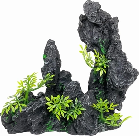 Aquarium Mountain View Stone Ornament - Aquarium Small Rock Decor Cave for Fish Tank,Aquarium Decorations Small,Small Aquarium Decoration for Fish Tank - 7.3 Inches High