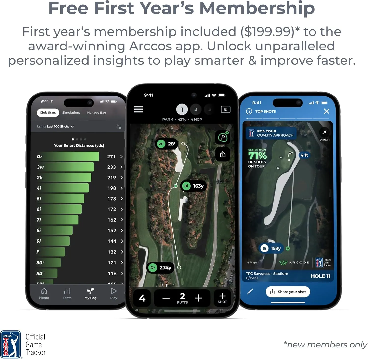 Arccos Smart Sensors: Automatic Golf Game Tracking System, A.I. Powered GPS Rangefinder & Smart Club Distances