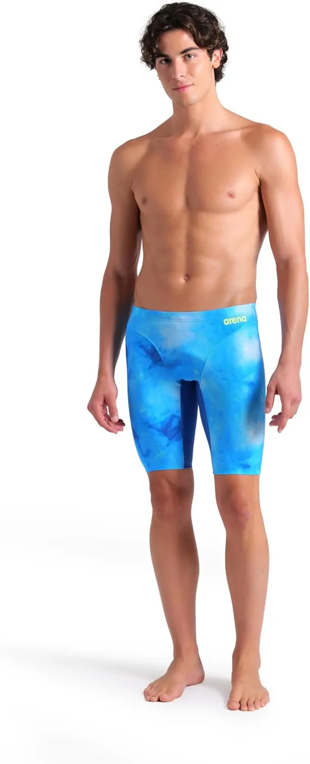 ARENA Men's Performance Tie-dye Swim Jammer Knee-Length Swimsuit Training Bathing Suit