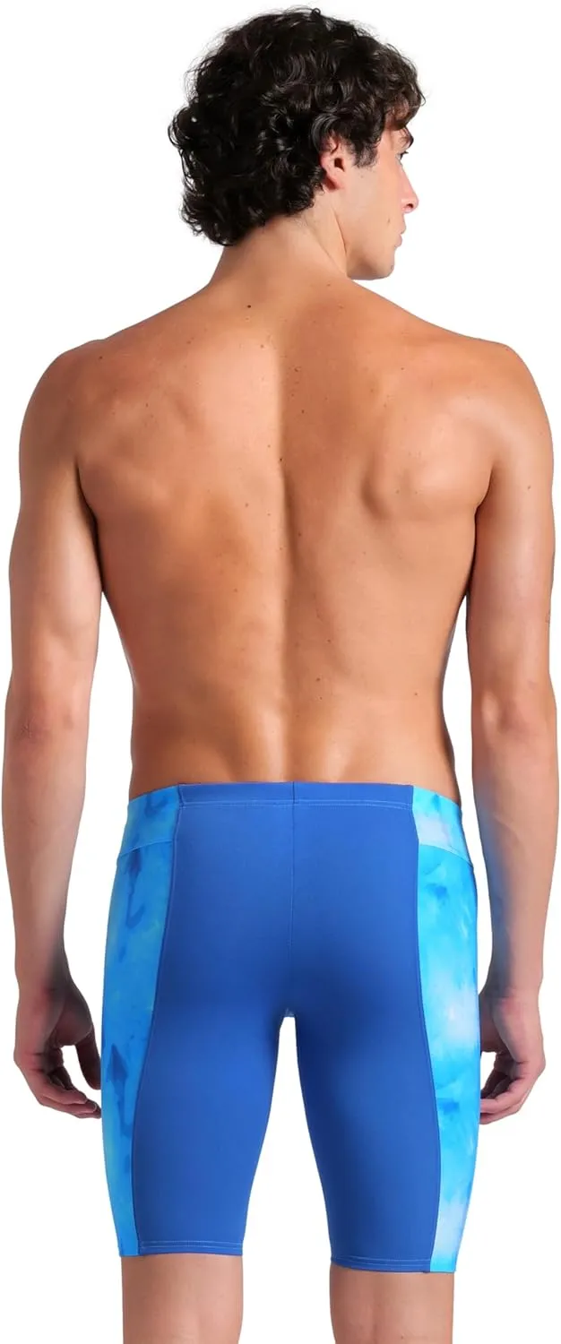 ARENA Men's Performance Tie-dye Swim Jammer Knee-Length Swimsuit Training Bathing Suit