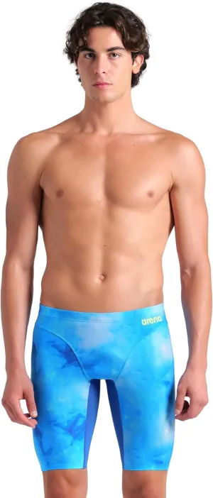 ARENA Men's Performance Tie-dye Swim Jammer Knee-Length Swimsuit Training Bathing Suit