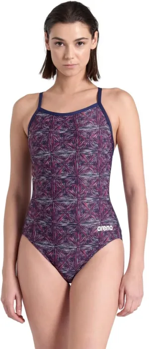 ARENA Performance Abstract Tiles Women's Swimsuit Light Drop Back One Piece Pool Training Bathing Suit Sports Swimwear